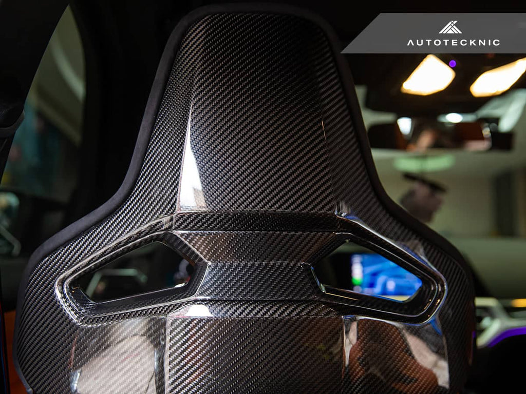 Kies-Motorsports AutoTecknic USA AutoTecknic Dry Carbon Fiber Seat Belt Outlet Cover Set - BMW G80 M3 | G82 M4 | G87 M2 | M Carbon Bucket Seats