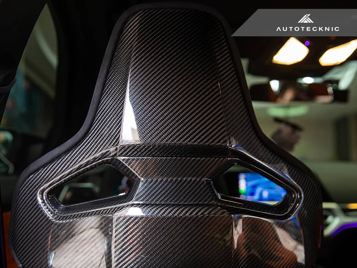 Kies-Motorsports AutoTecknic USA AutoTecknic Dry Carbon Fiber Seat Belt Outlet Cover Set - BMW G80 M3 | G82 M4 | G87 M2 | M Carbon Bucket Seats
