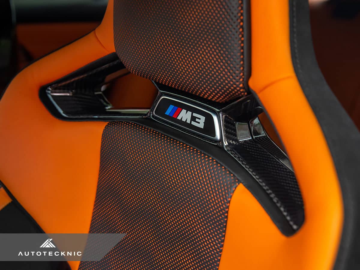 Kies-Motorsports AutoTecknic USA AutoTecknic Dry Carbon Fiber Seat Belt Outlet Cover Set - BMW G80 M3 | G82 M4 | G87 M2 | M Carbon Bucket Seats