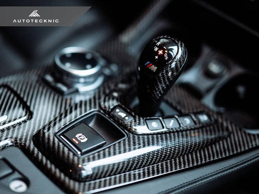 Kies-Motorsports AutoTecknic USA AutoTecknic Dry Carbon Fiber Shift Console Trim - F10 M5 M-DCT Left Hand Drive