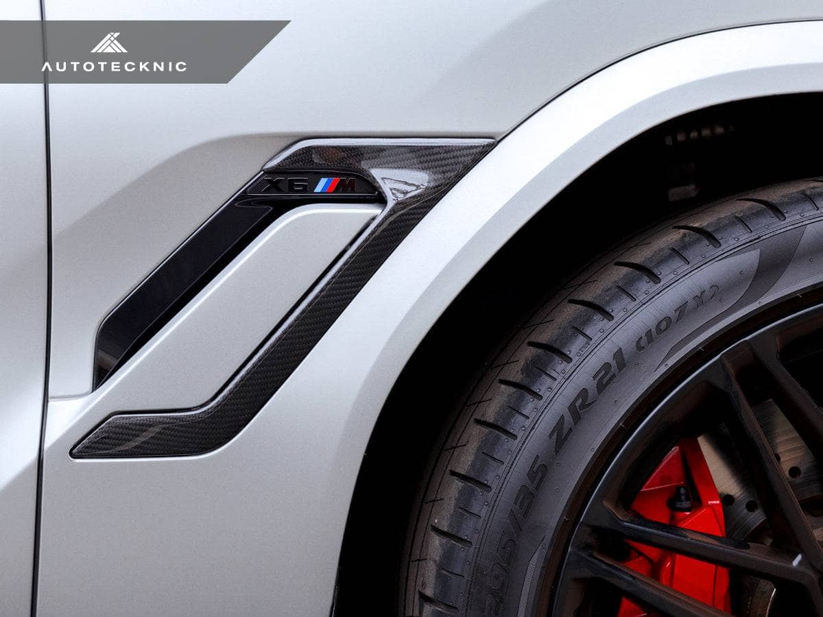 Kies-Motorsports AutoTecknic USA AutoTecknic Dry Carbon Fiber Side Vent Set - F96 X6M F96 X6M / Gloss Finish / 3K Twill Weave (2X2)