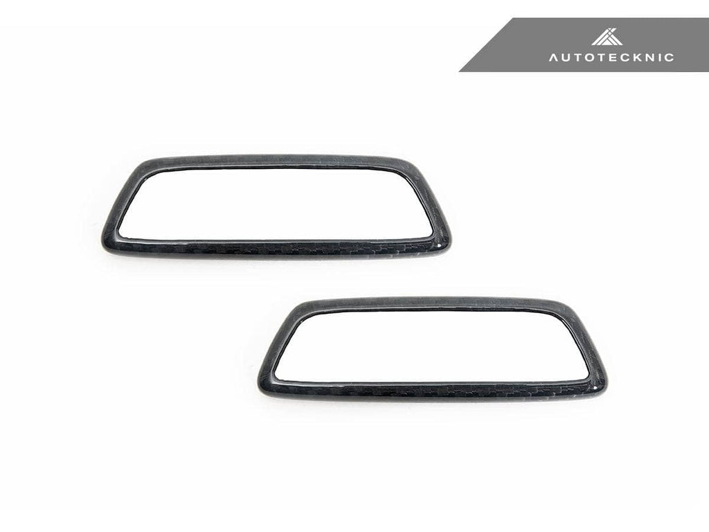 Kies-Motorsports AutoTecknic USA AutoTecknic Dry Carbon Front Seat Illuminated Emblem Surround Set - BMW M