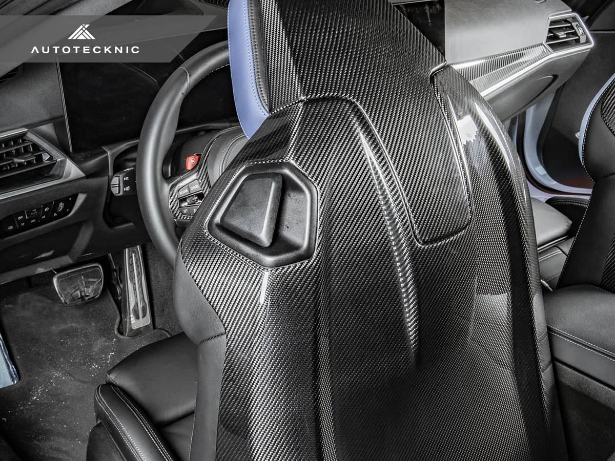 Kies-Motorsports AutoTecknic USA AutoTecknic Dry Carbon Full Seat Back Cover Set - G87 M2 G87 M2 with Comfort Seats
