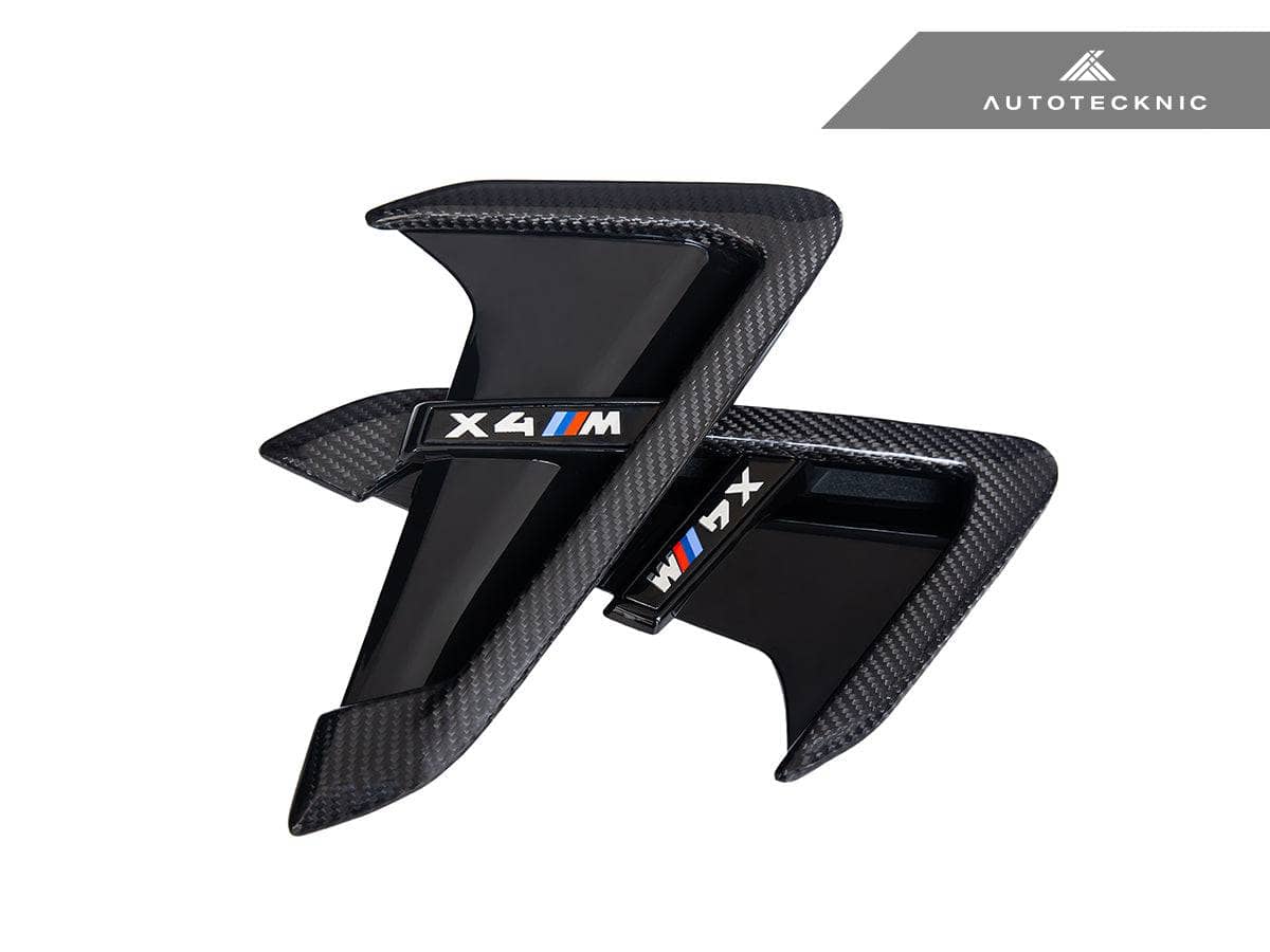 Kies-Motorsports AutoTecknic USA AutoTecknic Dry Carbon Gloss Black Fender Trim Set - F97 X3M | F98 X4M