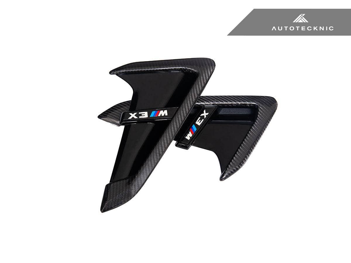 Kies-Motorsports AutoTecknic USA AutoTecknic Dry Carbon Gloss Black Fender Trim Set - F97 X3M | F98 X4M