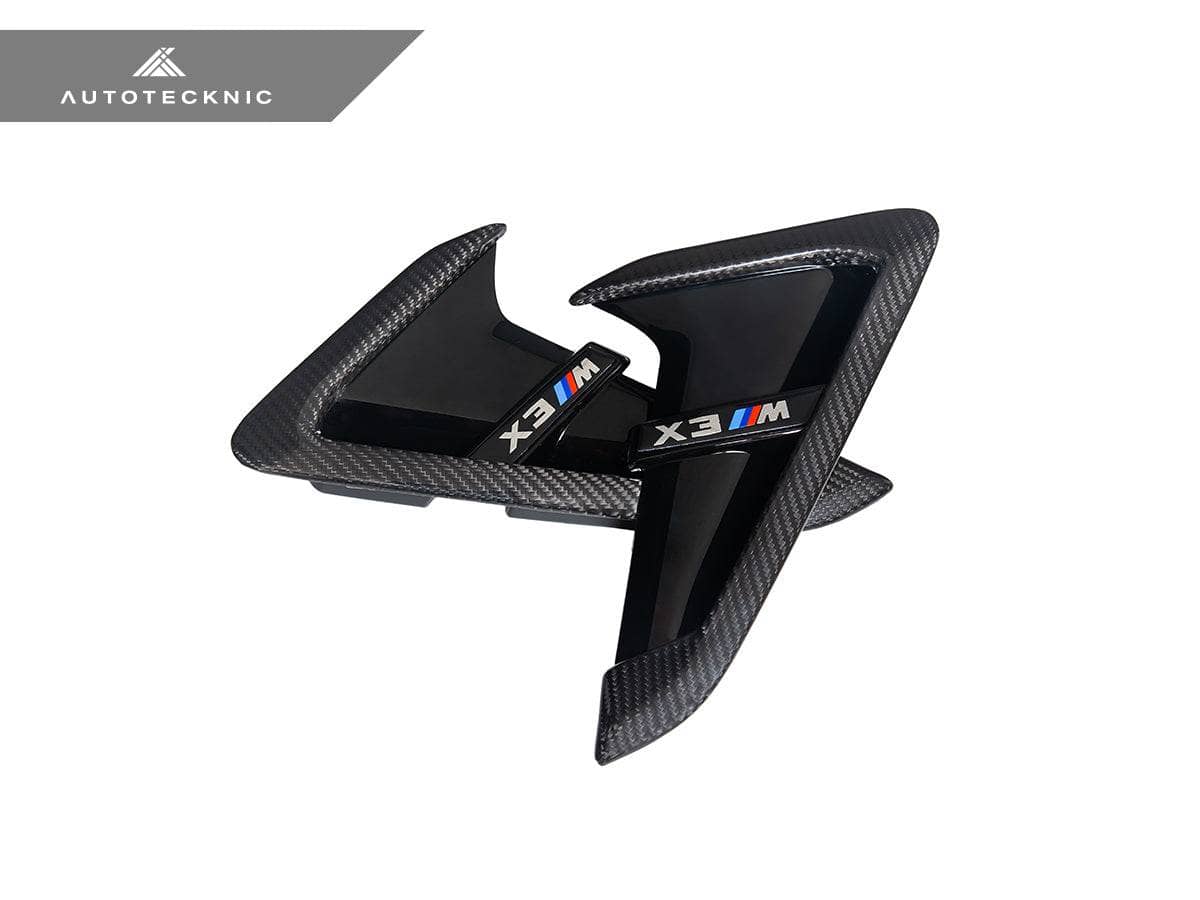 Kies-Motorsports AutoTecknic USA AutoTecknic Dry Carbon Gloss Black Fender Trim Set - F97 X3M | F98 X4M