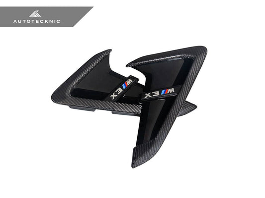 Kies-Motorsports AutoTecknic USA AutoTecknic Dry Carbon Gloss Black Fender Trim Set - F97 X3M | F98 X4M