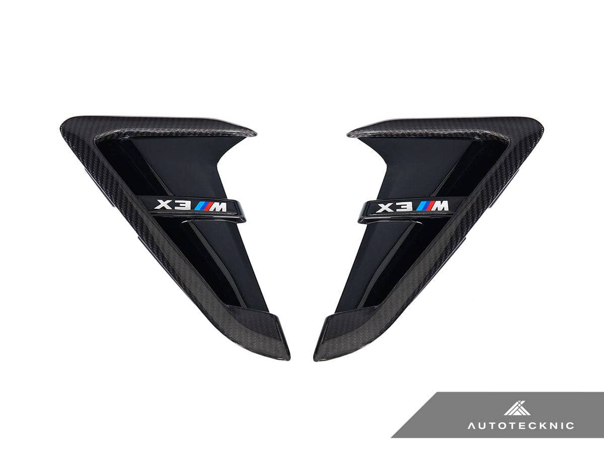Kies-Motorsports AutoTecknic USA AutoTecknic Dry Carbon Gloss Black Fender Trim Set - F97 X3M | F98 X4M F97 X3M