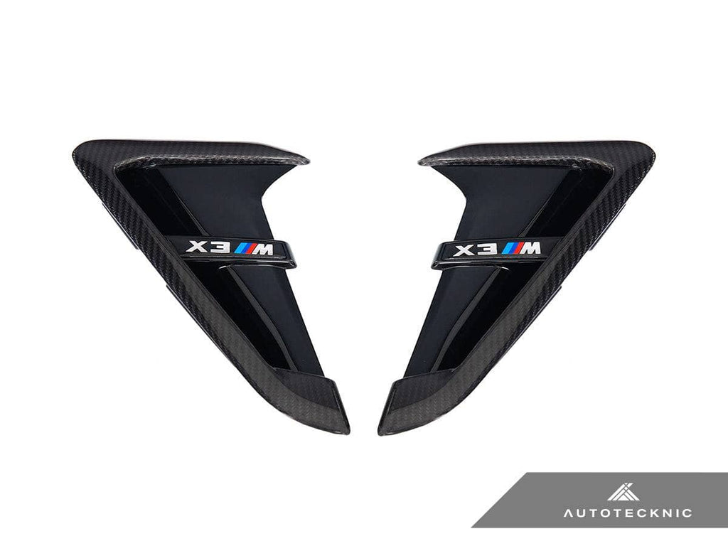 Kies-Motorsports AutoTecknic USA AutoTecknic Dry Carbon Gloss Black Fender Trim Set - F97 X3M | F98 X4M F97 X3M