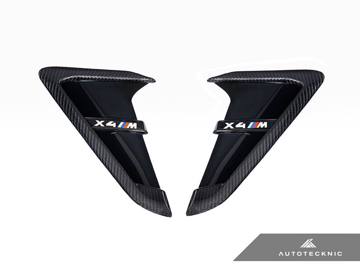 Kies-Motorsports AutoTecknic USA AutoTecknic Dry Carbon Gloss Black Fender Trim Set - F97 X3M | F98 X4M F98 X4M