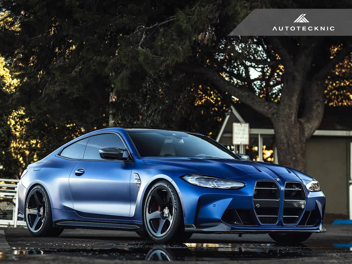 Kies-Motorsports AutoTecknic USA AutoTecknic Dry Carbon Podium V1 Front Grille Set - G80 M3 | G82/ G83 M4