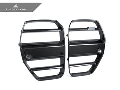 Kies-Motorsports AutoTecknic USA AutoTecknic Dry Carbon Podium V1 Front Grille Set - G80 M3 | G82/ G83 M4