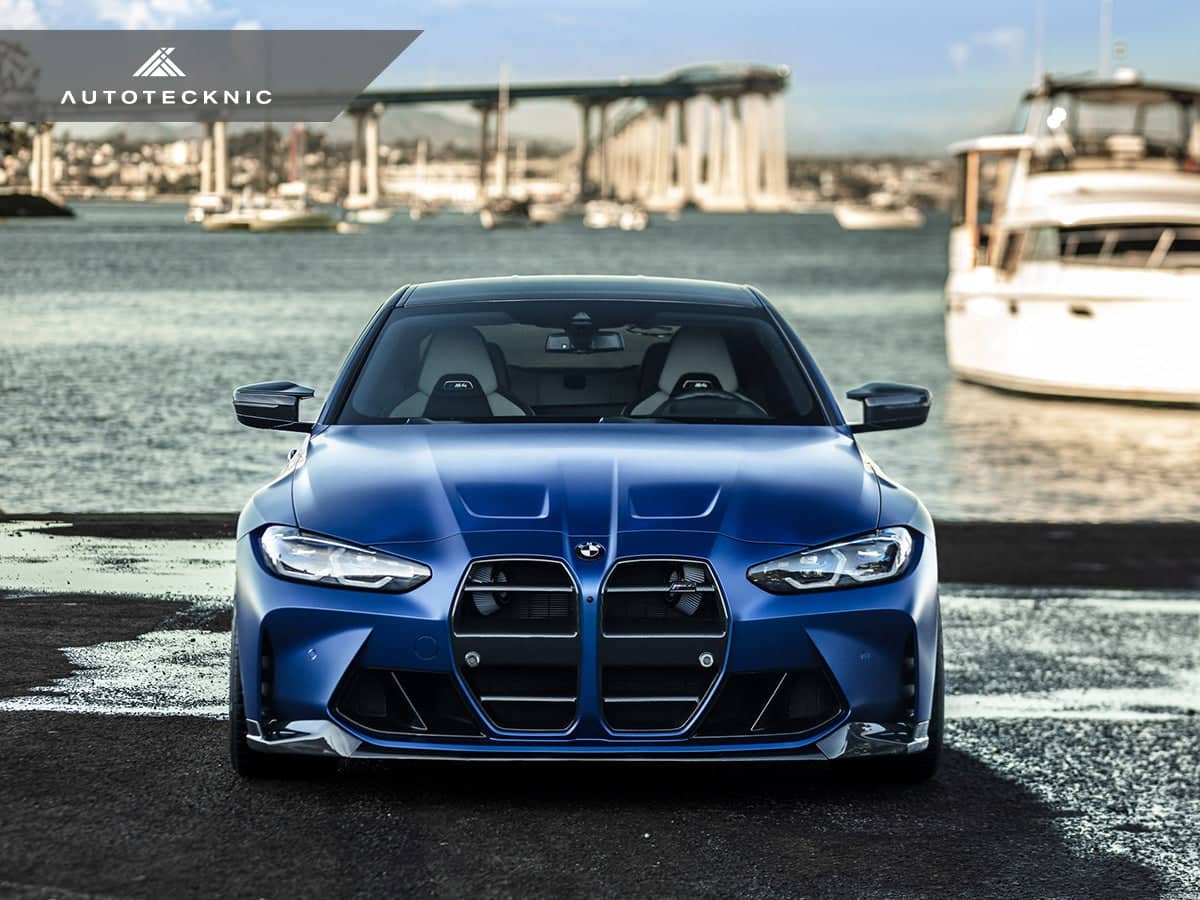Kies-Motorsports AutoTecknic USA AutoTecknic Dry Carbon Podium V1 Front Grille Set - G80 M3 | G82/ G83 M4