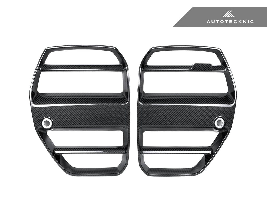 Kies-Motorsports AutoTecknic USA AutoTecknic Dry Carbon Podium V1 Front Grille Set - G80 M3 | G82/ G83 M4