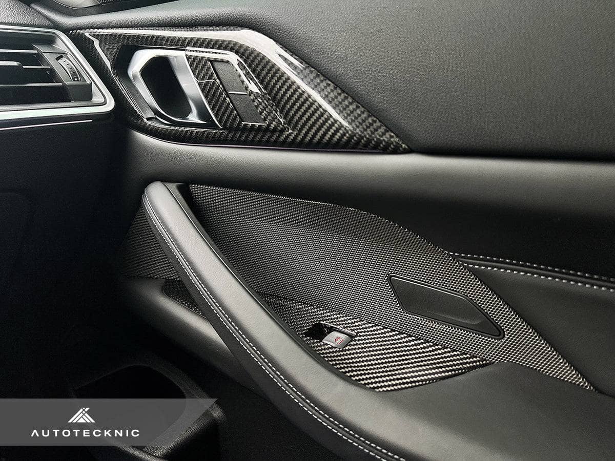 Kies-Motorsports AutoTecknic USA AutoTecknic Dry Carbon Window Switch Panel Trim Set - G82 M4