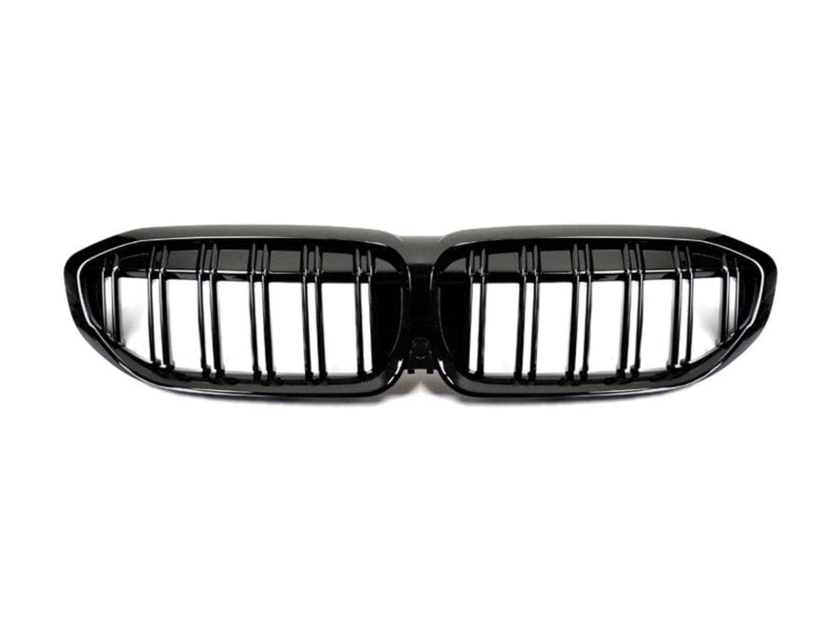Kies-Motorsports AutoTecknic USA AutoTecknic Dual-Slat Glazing Black Front Grille - BMW G20 3-Series Pre-LCI