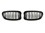 Kies-Motorsports AutoTecknic USA AutoTecknic Dual-Slat Glazing Black Front Grille Set - BMW F10 5-Series | M5