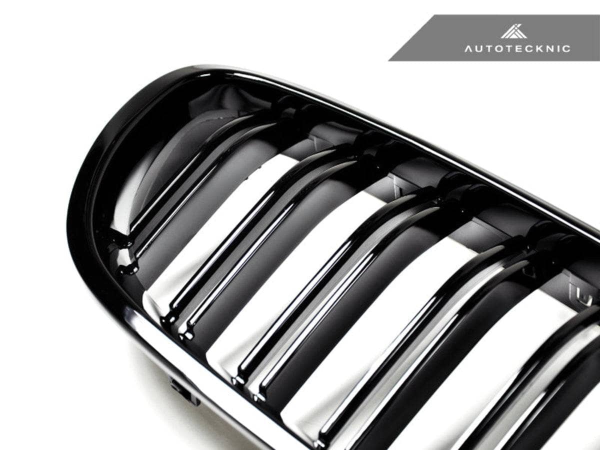 Kies-Motorsports AutoTecknic USA AutoTecknic Dual-Slat Glazing Black Front Grille Set - BMW F10 5-Series | M5