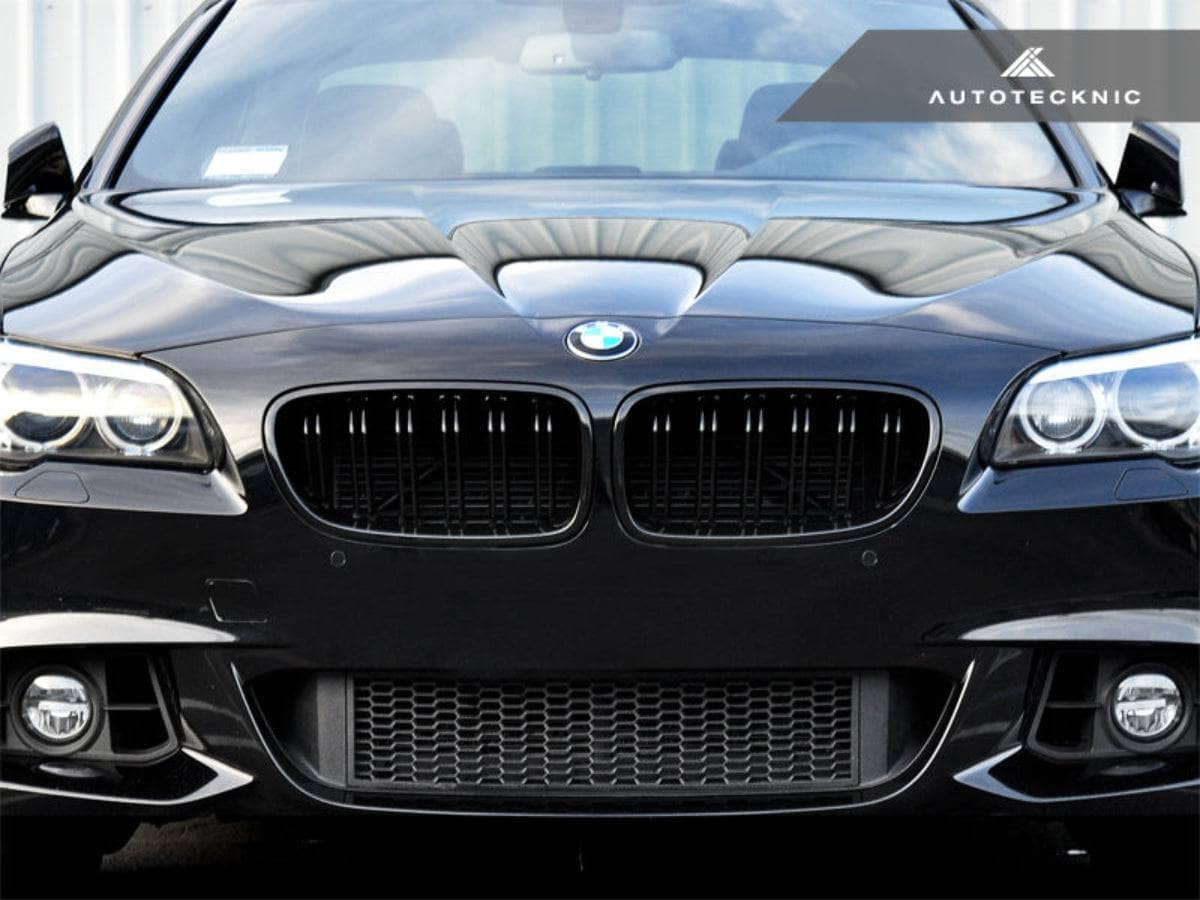 AutoTecknic Dual-Slat Glazing Black Front Grille Set - BMW F10 5-Series | M5 Secondary image