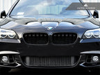 Kies-Motorsports AutoTecknic USA AutoTecknic Dual-Slat Glazing Black Front Grille Set - BMW F10 5-Series | M5