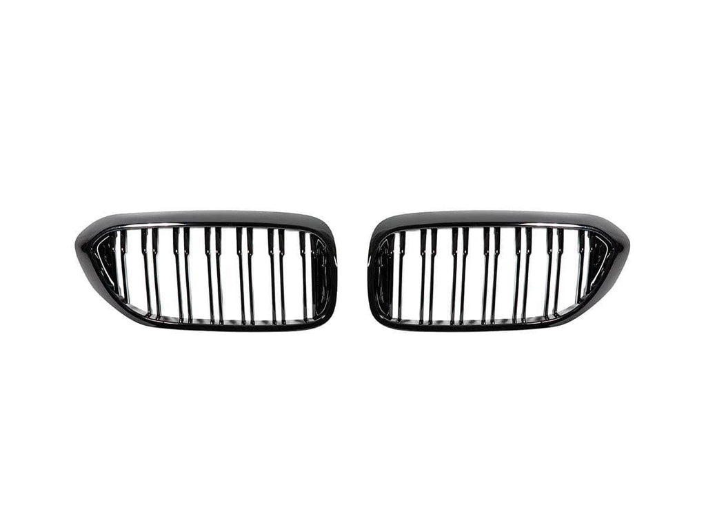 Kies-Motorsports AutoTecknic USA AutoTecknic Dual-Slat Glazing Black Front Grille Set - BMW G30 5-Series Pre-LCI