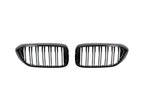 Kies-Motorsports AutoTecknic USA AutoTecknic Dual-Slat Glazing Black Front Grille Set - BMW G30 5-Series Pre-LCI