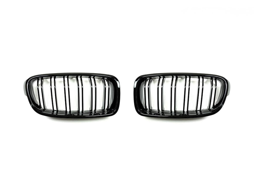 Kies-Motorsports AutoTecknic USA AutoTecknic Dual-Slat Glazing Black Front Grille Set - F30 3-Series