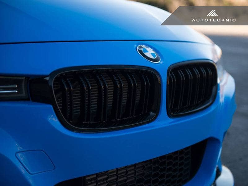 Kies-Motorsports AutoTecknic USA AutoTecknic Dual-Slat Glazing Black Front Grille Set - F30 3-Series