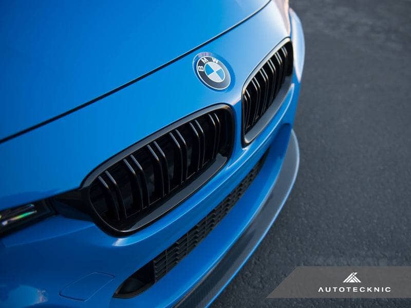 Kies-Motorsports AutoTecknic USA AutoTecknic Dual-Slat Glazing Black Front Grille Set - F30 3-Series