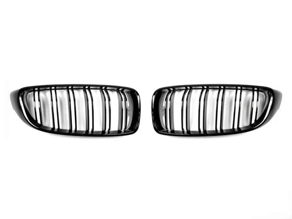 Kies-Motorsports AutoTecknic USA AutoTecknic Dual-Slat Glazing Black Front Grille Set - F32/ F36 4-Series | F80 M3 | F82 M4