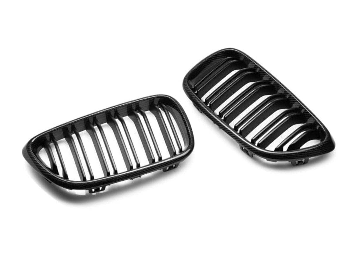 Kies-Motorsports AutoTecknic USA AutoTecknic Dual-Slats Carbon Fiber Front Grille Set - BMW F87 M2 | F22 2-Series 2X2 Twill Weave
