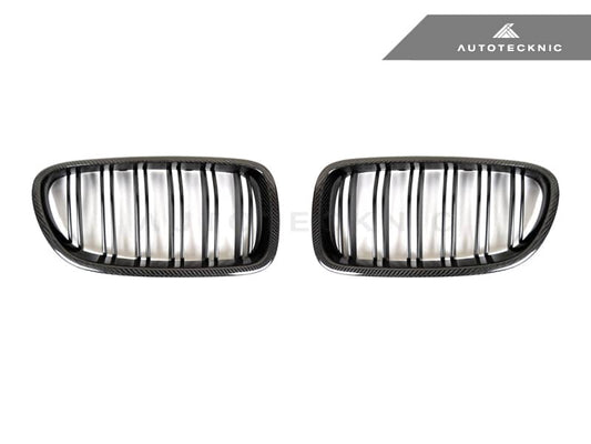 Kies-Motorsports AutoTecknic USA AutoTecknic Dual-Slats Carbon Fiber Front Grille Set - F10 5-Series | M5