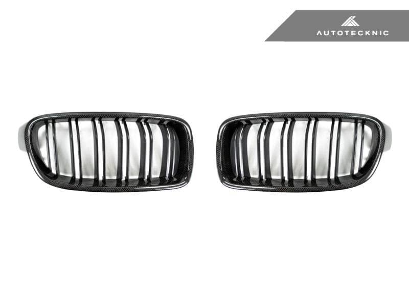 Kies-Motorsports AutoTecknic USA AutoTecknic Dual-Slats Carbon Front Grille Set - F30 3-Series Sedan | F31 3-Series Wagon