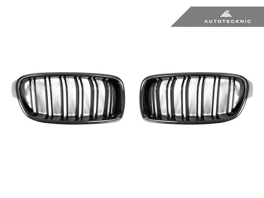 Kies-Motorsports AutoTecknic USA AutoTecknic Dual-Slats Carbon Front Grille Set - F30 3-Series Sedan | F31 3-Series Wagon