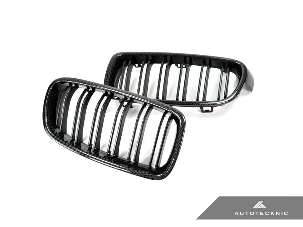 Kies-Motorsports AutoTecknic USA AutoTecknic Dual-Slats Carbon Front Grille Set - F30 3-Series Sedan | F31 3-Series Wagon