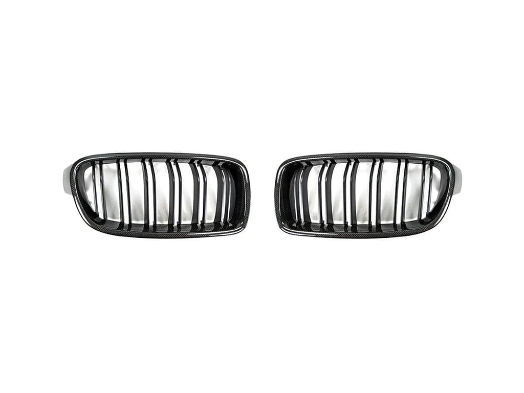Kies-Motorsports AutoTecknic USA AutoTecknic Dual-Slats Carbon Front Grille Set - F30 3-Series Sedan | F31 3-Series Wagon