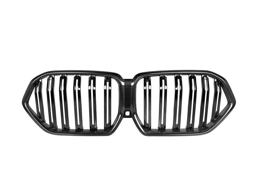 Kies-Motorsports AutoTecknic USA AutoTecknic Dual-Slats Dry Carbon Front Grille - BMW G06 X6 Pre-LCI Dry Carbon Surround & Gloss Black Center-Slats