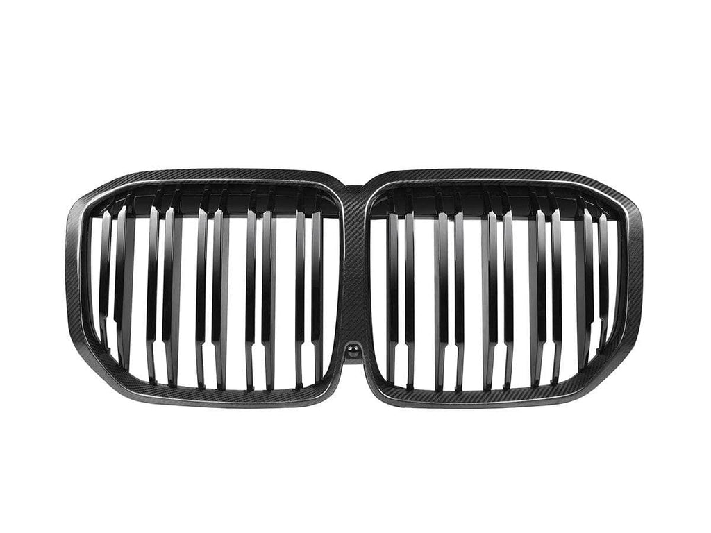 Kies-Motorsports AutoTecknic USA AutoTecknic Dual-Slats Dry Carbon Front Grille - BMW G07 X7 Pre-LCI G07 X7 Pre-LCI (Pre-Updated Headlights) / Gloss Carbon Surrounds + Gloss Black Dual Center Slats