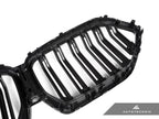 Kies-Motorsports AutoTecknic USA AutoTecknic Dual-Slats Dry Carbon Front Grille - G06 X6 Pre-LCI Dry Carbon Surround & Gloss Black Center-Slats