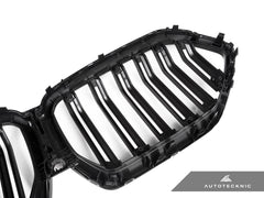 Kies-Motorsports AutoTecknic USA AutoTecknic Dual-Slats Dry Carbon Front Grille - G06 X6 Pre-LCI Dry Carbon Surround & Gloss Black Center-Slats