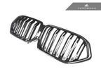 Kies-Motorsports AutoTecknic USA AutoTecknic Dual-Slats Dry Carbon Front Grille - G06 X6 Pre-LCI Dry Carbon Surround & Gloss Black Center-Slats