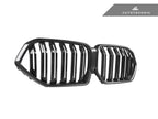 Kies-Motorsports AutoTecknic USA AutoTecknic Dual-Slats Dry Carbon Front Grille - G06 X6 Pre-LCI Dry Carbon Surround & Gloss Black Center-Slats
