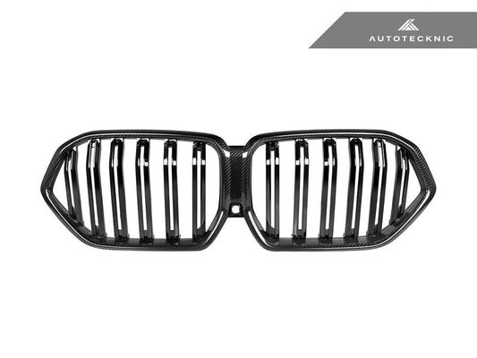 Kies-Motorsports AutoTecknic USA AutoTecknic Dual-Slats Dry Carbon Front Grille - G06 X6 Pre-LCI Dry Carbon Surround & Gloss Black Center-Slats