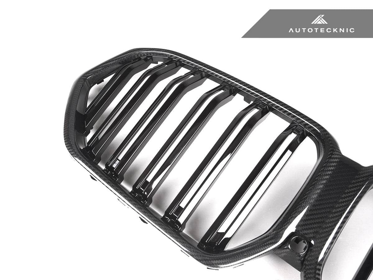 Kies-Motorsports AutoTecknic USA AutoTecknic Dual-Slats Dry Carbon Front Grille - G06 X6 Pre-LCI Dry Carbon Surround & Gloss Black Center-Slats