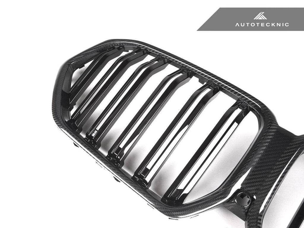 Kies-Motorsports AutoTecknic USA AutoTecknic Dual-Slats Dry Carbon Front Grille - G06 X6 Pre-LCI Dry Carbon Surround & Gloss Black Center-Slats