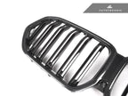 Kies-Motorsports AutoTecknic USA AutoTecknic Dual-Slats Dry Carbon Front Grille - G06 X6 Pre-LCI Dry Carbon Surround & Gloss Black Center-Slats