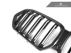 Kies-Motorsports AutoTecknic USA AutoTecknic Dual-Slats Dry Carbon Front Grille - G06 X6 Pre-LCI Dry Carbon Surround & Gloss Black Center-Slats