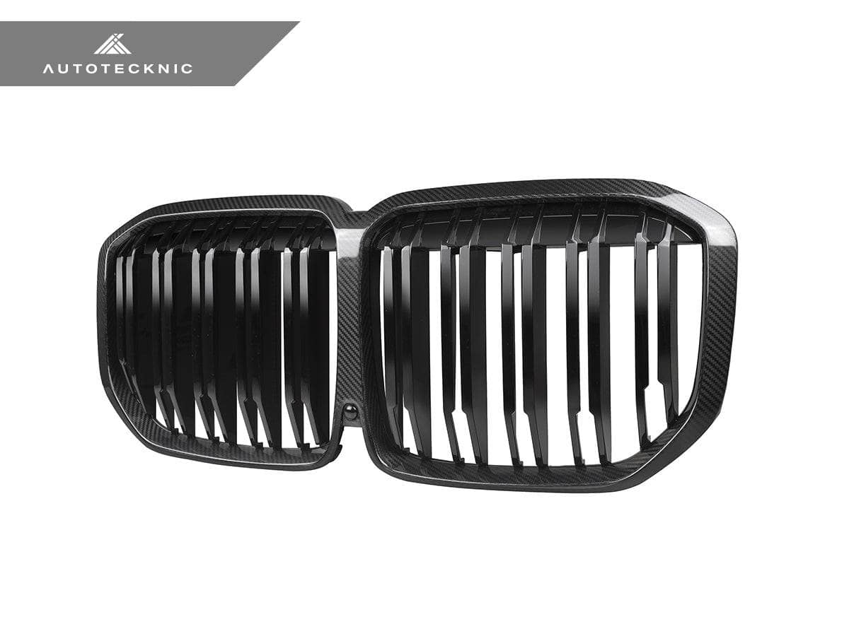 Kies-Motorsports AutoTecknic USA AutoTecknic Dual-Slats Dry Carbon Front Grille - G07 X7 Pre-LCI G07 X7 Pre-LCI (Pre-Updated Headlights) / Gloss Carbon Surrounds + Gloss Black Dual Center Slats