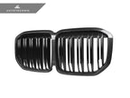 Kies-Motorsports AutoTecknic USA AutoTecknic Dual-Slats Dry Carbon Front Grille - G07 X7 Pre-LCI G07 X7 Pre-LCI (Pre-Updated Headlights) / Gloss Carbon Surrounds + Gloss Black Dual Center Slats