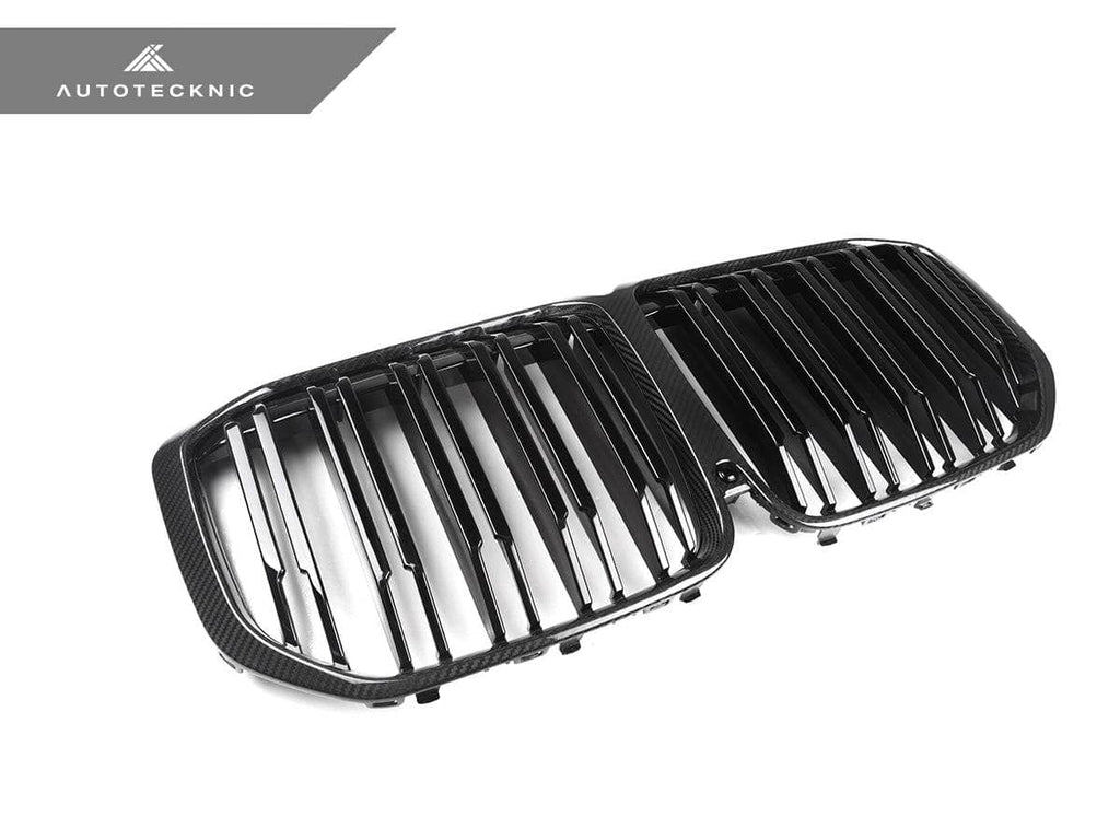 Kies-Motorsports AutoTecknic USA AutoTecknic Dual-Slats Dry Carbon Front Grille - G07 X7 Pre-LCI G07 X7 Pre-LCI (Pre-Updated Headlights) / Gloss Carbon Surrounds + Gloss Black Dual Center Slats